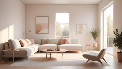 Fototapeta premium Photo interior modern design room 3D illustration