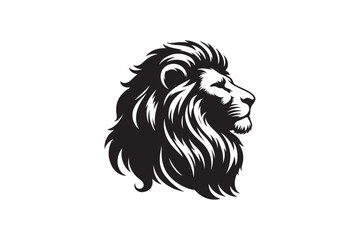 Fototapeta premium Lion head silhouette vector art illustration