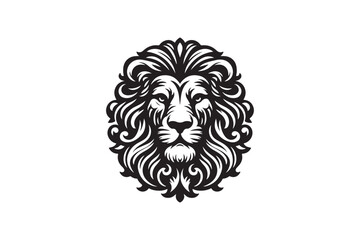 Lion head silhouette vector art illustration