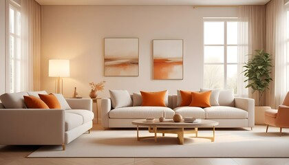 Photo interior modern design room 3D illustration
