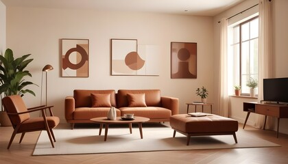 Fototapeta premium Photo interior modern design room 3D illustration