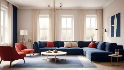 Fototapeta premium Photo interior modern design room 3D illustration