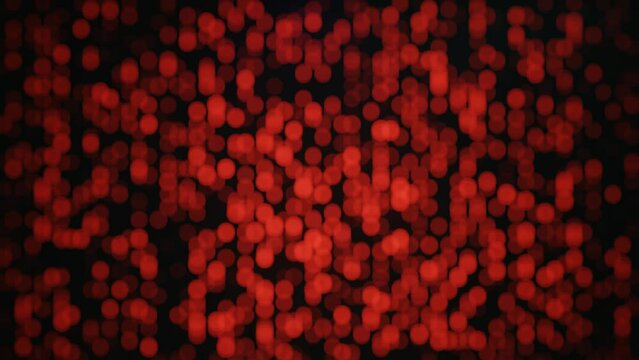 Red bokeh background. Blurred defocused shimmering Christmas lights. 4K video animation 3d rendering.