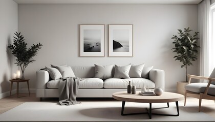 Photo interior modern design room 3D illustration