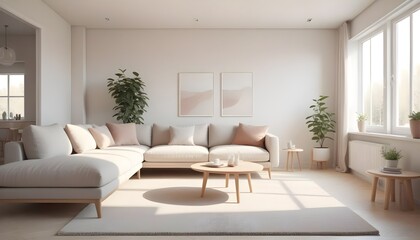 Photo interior modern design room 3D illustration