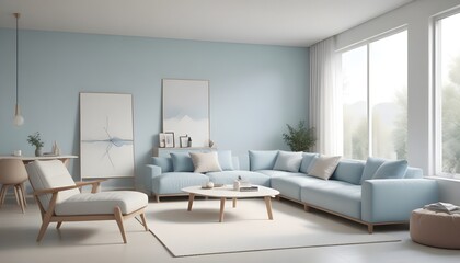 Photo interior modern design room 3D illustration