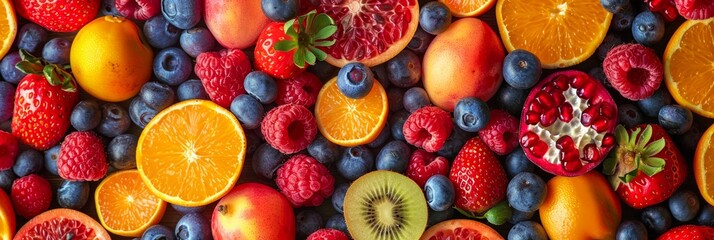 Fototapeta premium Background of seasonal fresh organic fruit