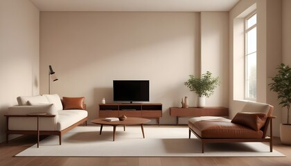 Fototapeta premium Photo interior modern design room 3D illustration