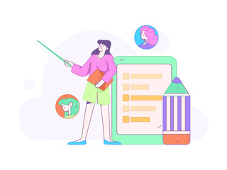 Personnel doing job interview flat vector concept operation hand drawn illustration
