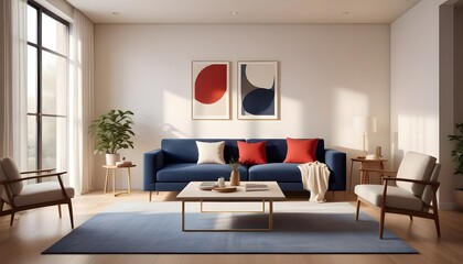 Photo interior modern design room 3D illustration