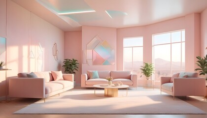 Fototapeta premium Photo interior modern design room 3D illustration