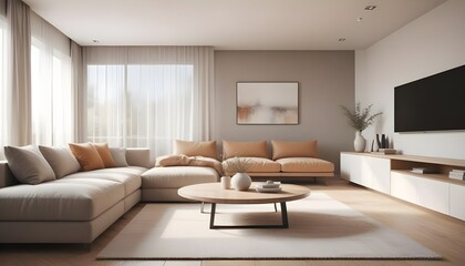 Fototapeta premium Photo interior modern design room 3D illustration