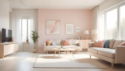 Photo interior modern design room 3D illustration