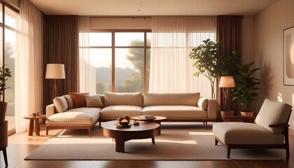 Fototapeta premium Photo interior modern design room 3D illustration