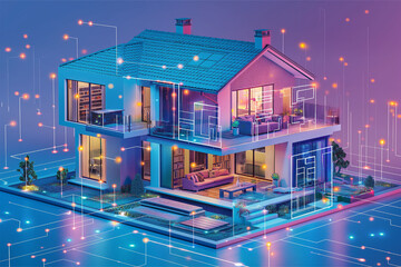 Fototapeta premium Digital Innovation in Architectural Home Design