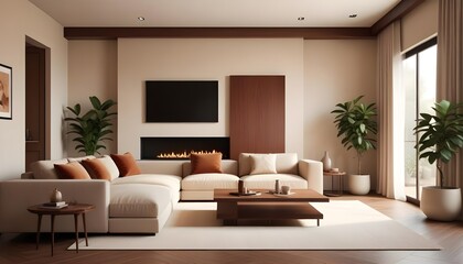 Fototapeta premium Photo interior modern design room 3D illustration