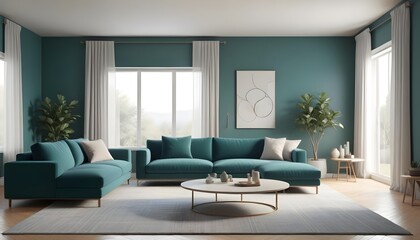 Photo interior modern design room 3D illustration