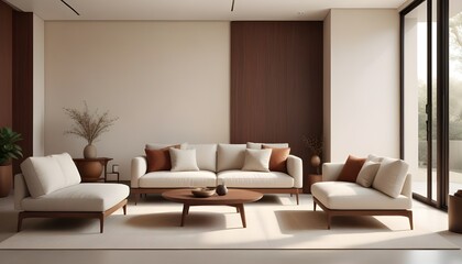 Photo interior modern design room 3D illustration