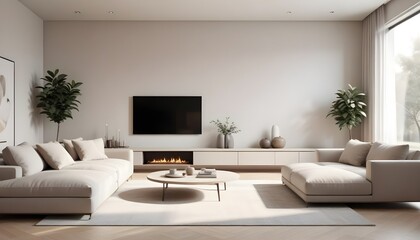 Photo interior modern design room 3D illustration