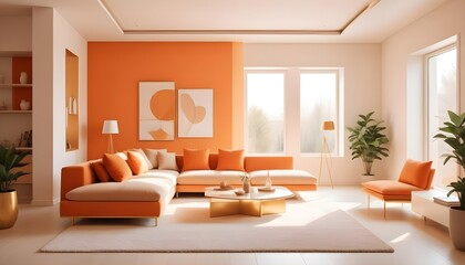 Fototapeta premium Photo interior modern design room 3D illustration