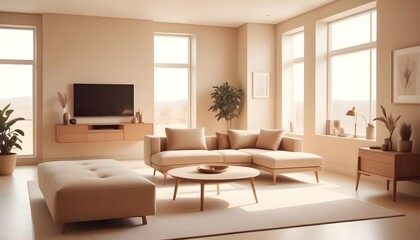 Fototapeta premium Photo interior modern design room 3D illustration