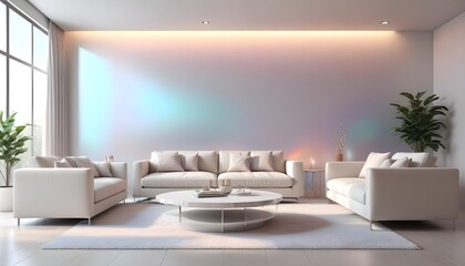 Photo interior modern design room 3D illustration