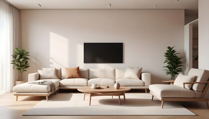 Photo interior modern design room 3D illustration