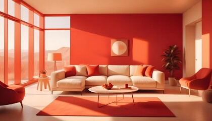 Photo interior modern design room 3D illustration