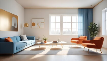 Fototapeta premium Photo interior modern design room 3D illustration