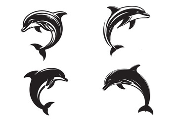 Naklejka premium dolphin silhouette vector illustration