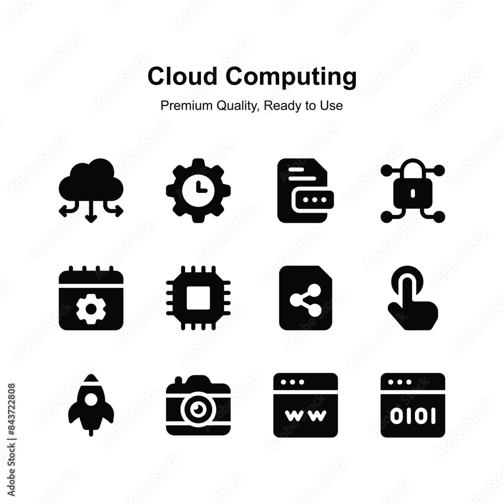 Wall mural get your hands on this creatively crafted cloud computing icons