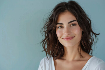 A close up portrait of a young woman with a subtle smile