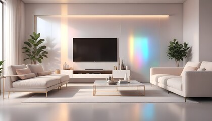 Photo interior modern design room 3D illustration