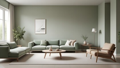 Photo interior modern design room 3D illustration