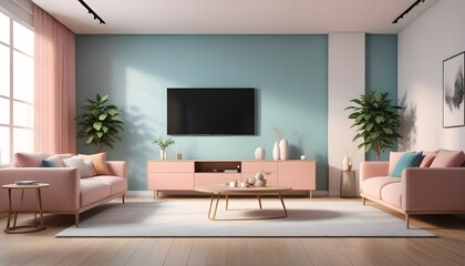 Fototapeta premium Photo interior modern design room 3D illustration