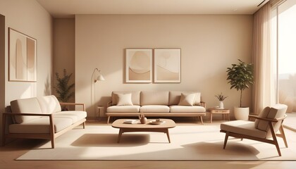 Fototapeta premium Photo interior modern design room 3D illustration