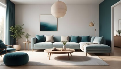 Photo interior modern design room 3D illustration