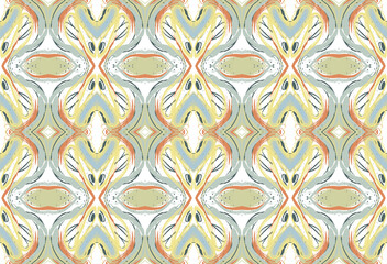 Ikat ethnic design background. Seamless pattern in tribal, folk pattern.