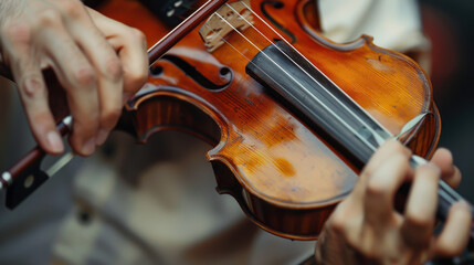 Fototapeta premium A man is playing a violin