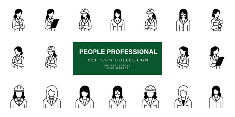 Business People person icon management and socializing persons silhouette icons vector set