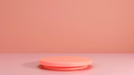 Modern Pink Podium with Round Platform and Soft Lighting Effects