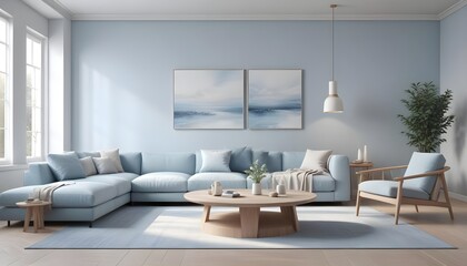 Photo interior modern design room 3D illustration