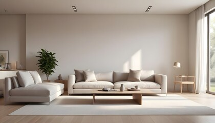 Photo interior modern design room 3D illustration
