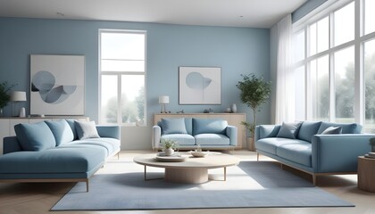 Photo interior modern design room 3D illustration