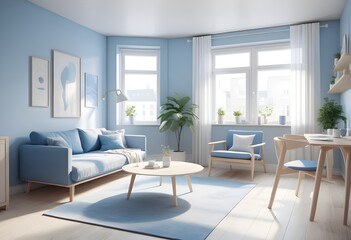Photo modern style conceptual interior room 3d illustration