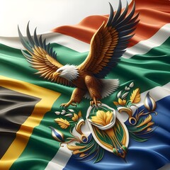 Happy Heritage Day with South Africa with national flag.Public holiday celebrated on 24 September.