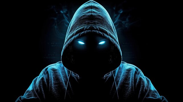 A computer hacker commits crimes in the digital world. Displaying real programming scripts codes and hacking tools. Malware concept. Hacker background.