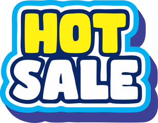 Hot Sale text Sticker Promotion Vector 