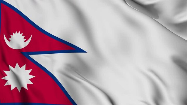 A beautiful view of the Nepal flag video. 3d flag-waving video. Nepal flag 4K resolution.