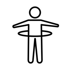 Stick Man Hoop Icon for Sports Activities, Fitness Programs, and Recreational Graphics